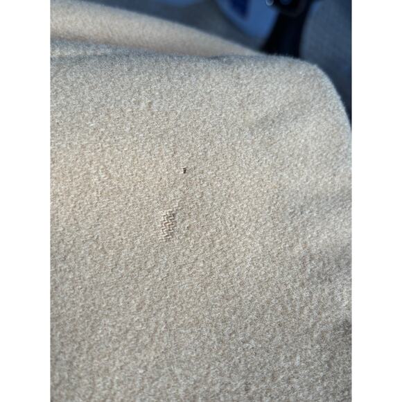 Vintage Camel Wool Coat Faux Fur Collar Cuffs Long Double Breasted 16P Petite - Picture 15 of 15